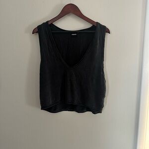 Mono B Black V-Neck Tank Top